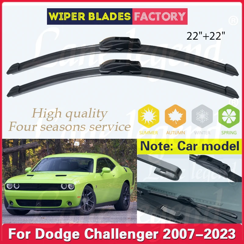 

For Dodge Challenger 2007-2023 SRT R/T RT SRT Car Front Wiper Blades Windshield Brushes Windscreen Window 22"22" Car Accessories