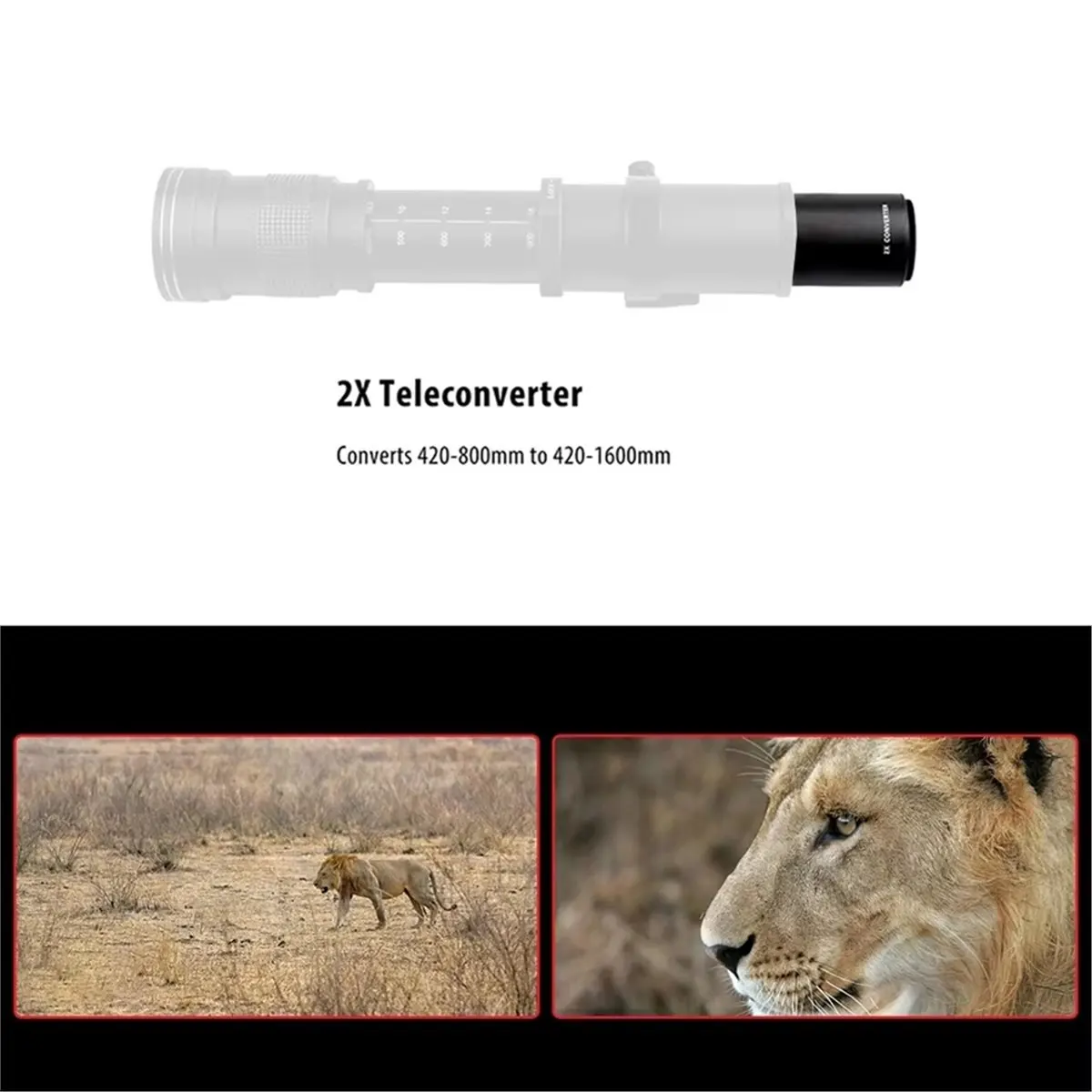 plplp 2x Teleconverter Converter Magnification Lens for 420-800mm 500mm Reflex 900mm Reflex 650-1300mm Camera T-Mount Lenses