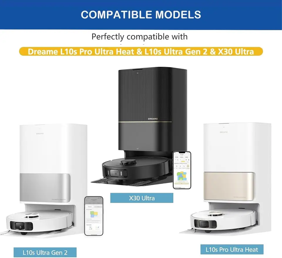 إكسسوارات مكنسة كهربائية دريم L10s برو ألترا هيت، X30 ألترا، X30 برو، فرشاة جانبية رئيسية بديلة، فلتر، ممسحة، كيس غبار - 2