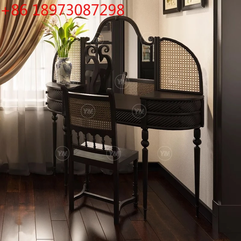 

Solid wood desk small apartment writing desk neoclassical storage table dressing table