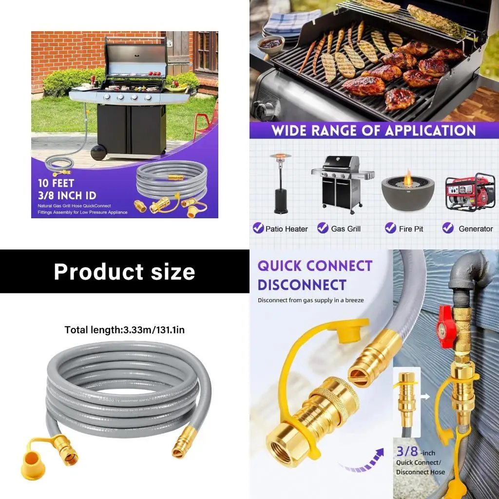 

M7DA Комплекты по преобразованию природного газа 3/8 -дюймовый шланг из природного газа с быстрым подключением для гриля, пицца,