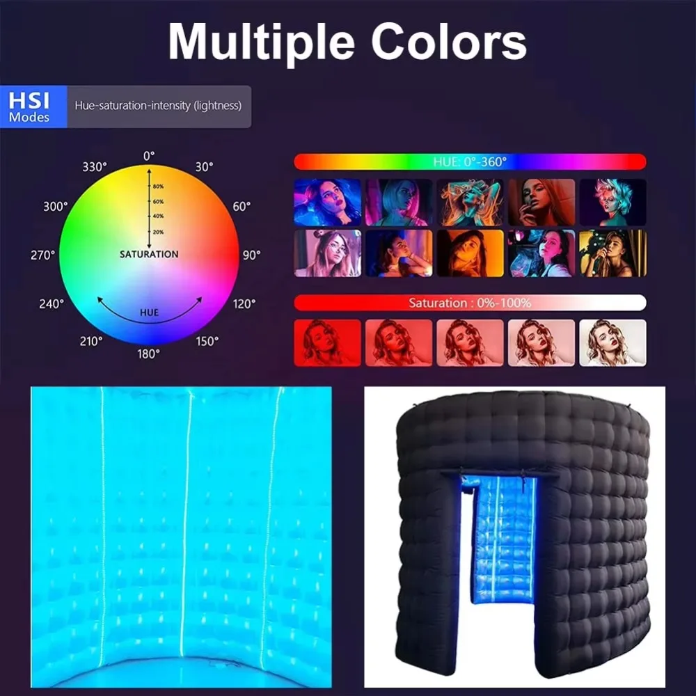 Reclame Opblaasbare Photo Booth Behuizing Camera Nachtclub Opblaasbare Party Tent LED Opblaasbare 360 Photo Booth