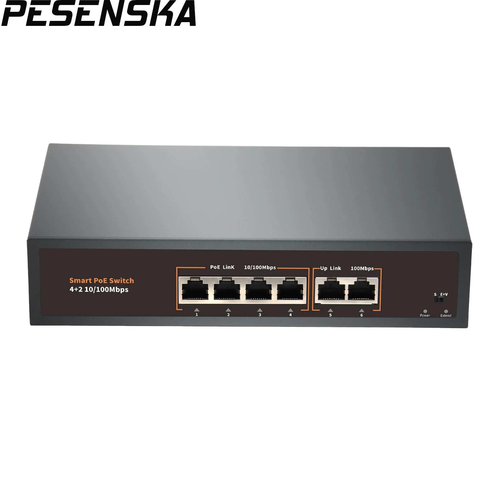 PESENSKA 48V Standard 4CH Network POE Switch 10/100Mbps IEEE802.3 af/at Over Ethernet For IP Wireless AP CCTV Camera System