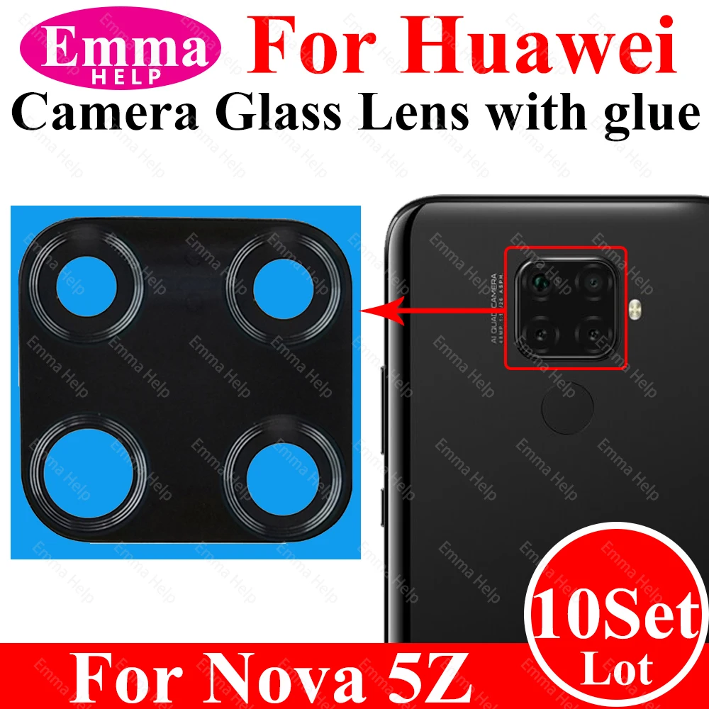 Camera Glass Lens For Huawei Nove 5 Pro 6 7 SE 7i 7 8 Pro 4E Back Rear Camera Lens With Adhesive Sticker Glue Phone Accessories