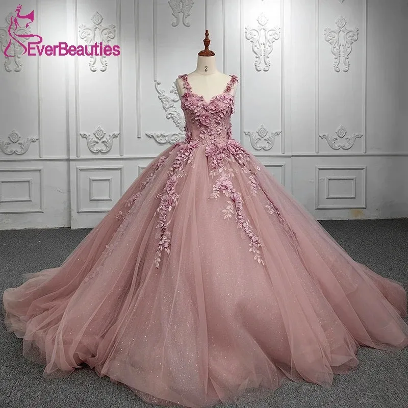 Ball Gown Quinceanera Dress for Juniors Luxury Party Dresses Glittery Tulle Lace Appliques Prom Dress Vestidos De 15 Quinceañera