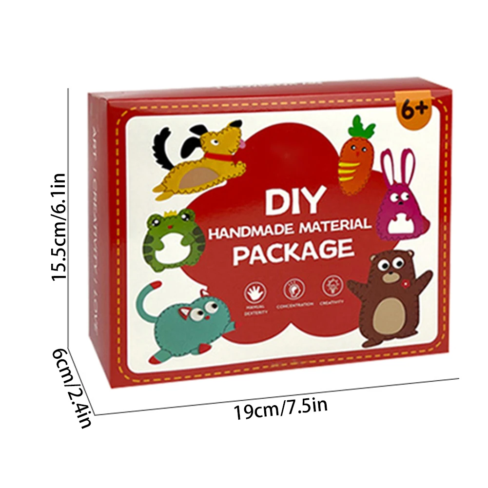 Kit de juguete DIY para costura de muñecas, manualidades de dibujos animados, juego de costura DIY para niños y niñas