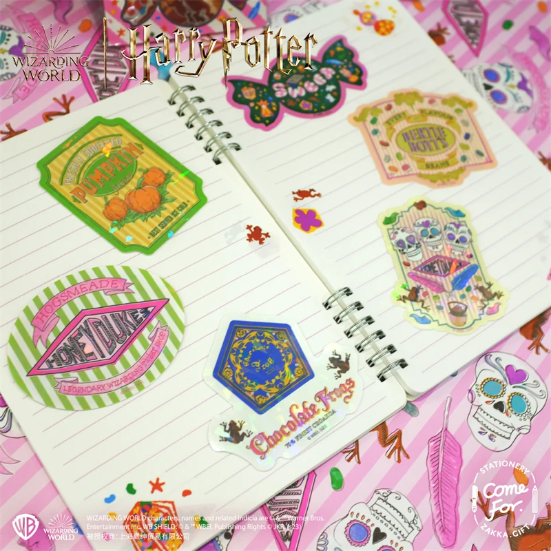 Harries Potter Cartoon Stickers Honeydukes Candy Shop Chocolate Frog Stickers Notebook Sticker Magic Yard Stickers 6PCS