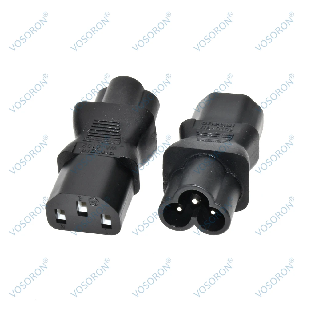 IEC320 C6 to C13 Power Adapter Plug, IEC 3 Pole C13 Female to 3 PIN C6 Male AC Converter, C6 to C13 AC Adapter