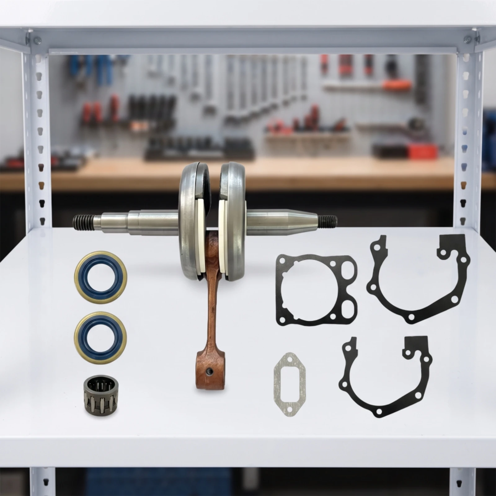 Crankshaft and Bearings Kit Durable Direct Replacement with Gasket Set for Husqvarna K770 Engine
