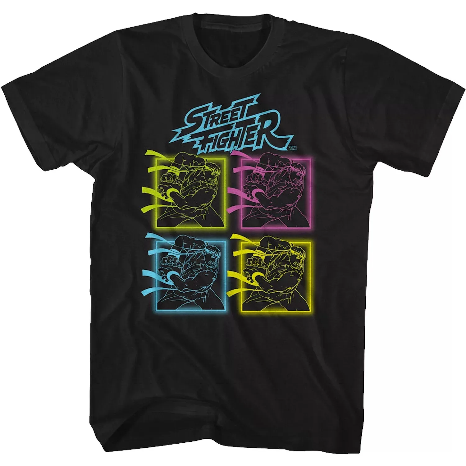 Street Fighter Neon Hadoken Graphic T-Shirt Cotton Men Women Streetwear Tee