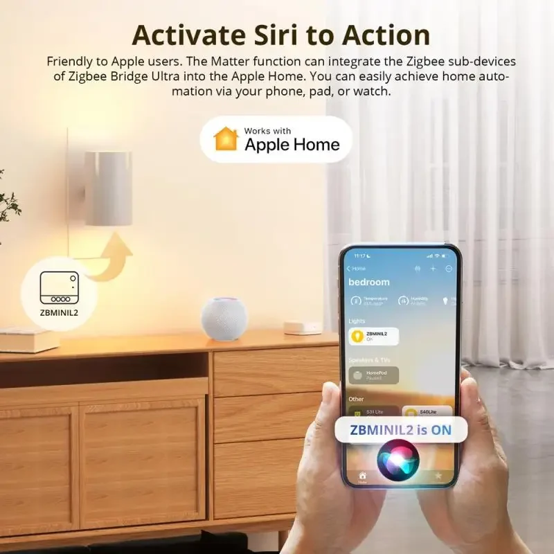 SONOFF ZBBridge-U Zigbee Matter Bridge Ultra Smart Home Hub Ethernet Connection Remote Control Via Ewelink Alexa Apple Home