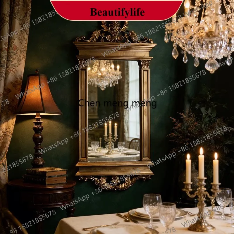 CC178 American retro makeup mirror home living room porch fireplace decorative mirror French luxury bathroom mirror