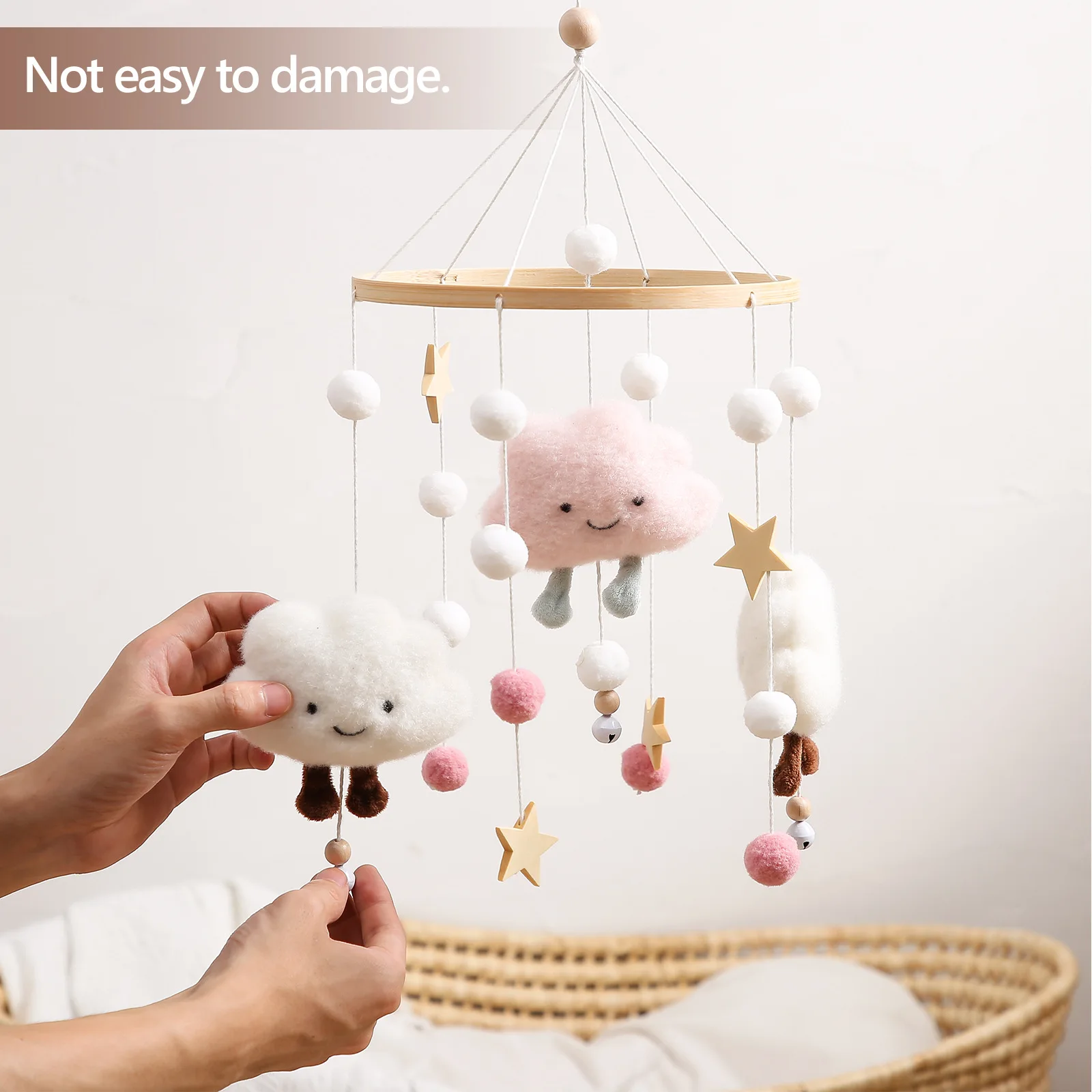 

Cloud Hair Ball Wind Chime Bed Bell Baby Bed Decoration Pendant Children's Room Wall Decoration Pendant Children Wall Decoration