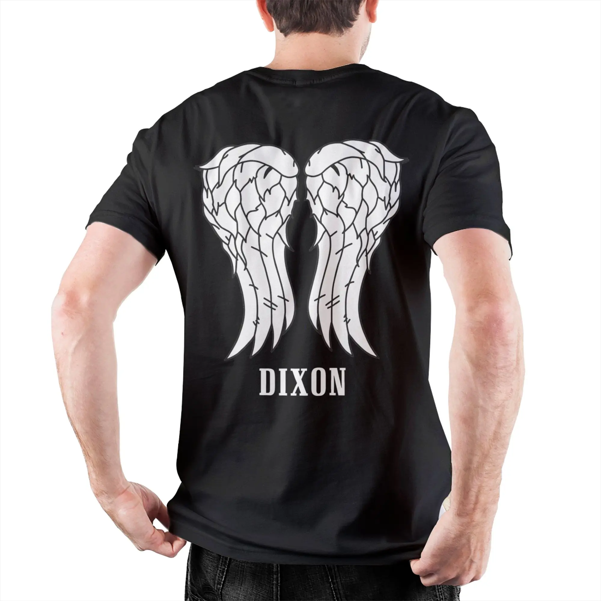 Aesthetic The Walking Dead Wings of Dixon Tshirts Men's Round Neck Short Sleeve Tops Daryl Dixon Cotton Summer Clothes