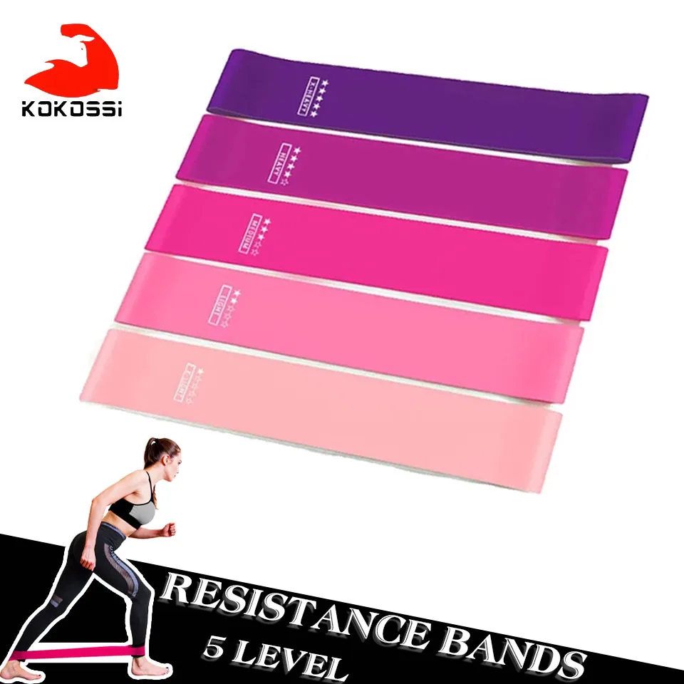 KoKossi New Yoga Crossfit Resistance Bands 5 Level Rubber Training Pull Rope For Sports Pilates Expander Fitness Gum Gym Workout