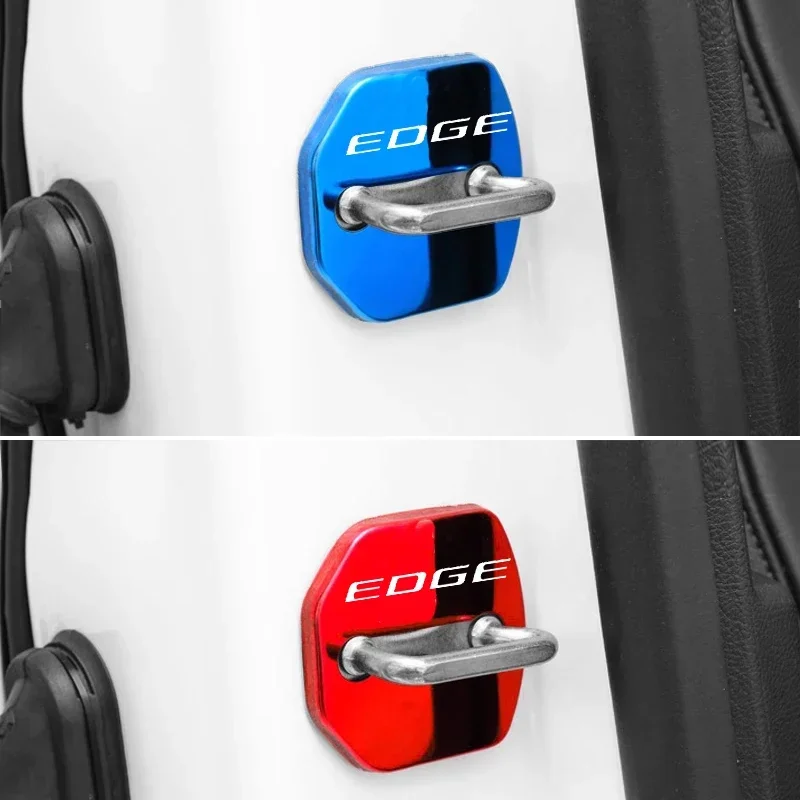 4PCS Stainless Steel Car Door Lock Anti-rust Cover Styling for Ford EDGE Logo Protective Case Buckle Auto Interior Decoration - view 5