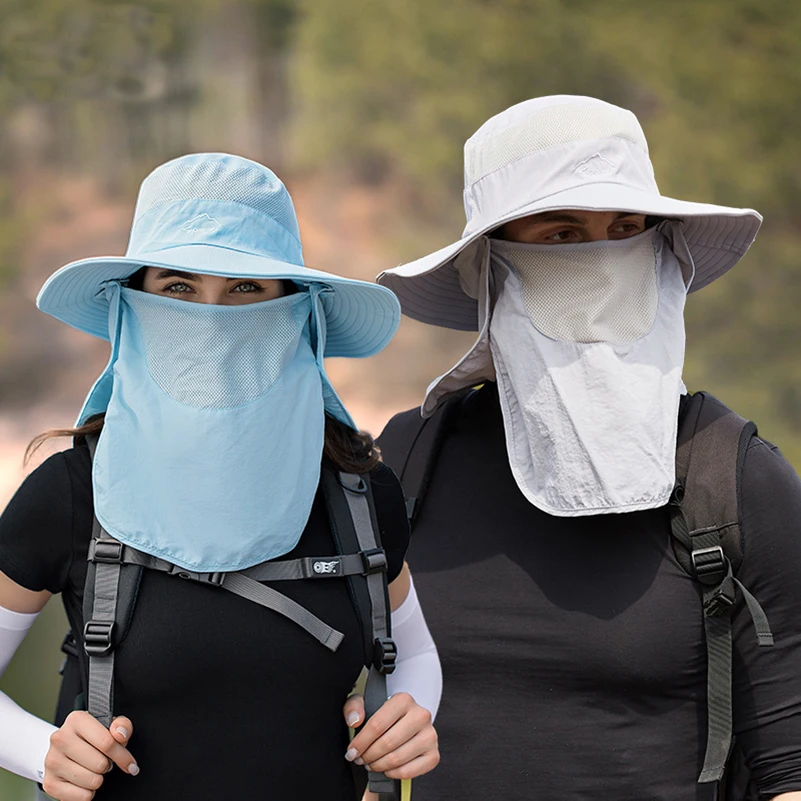 Men's Fisherman Hat Summer Outdoor Quick-Dry Sun Protection Hat Fishing Breathable Sun Hat Women's Face-Covering Hat