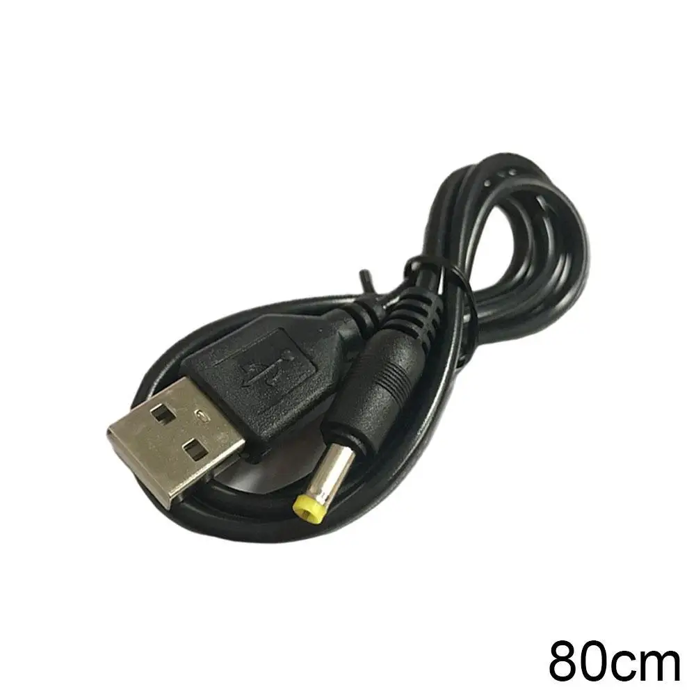 Cable de carga USB de 1 piezas y 0,8 m a CC, enchufe de 4,0x1,7mm, 5V, 1A, adecuado para PSP 1000, 2000, 3000