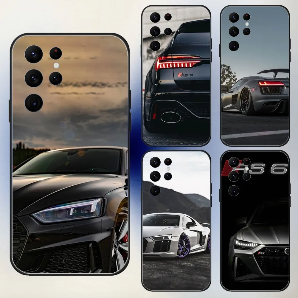 Car For A-Audis R-S Sport Phone Case For Samsung S24,23,22,30,21,10,9,Ultra,Plus,Lite,FE,5G Black Soft Case