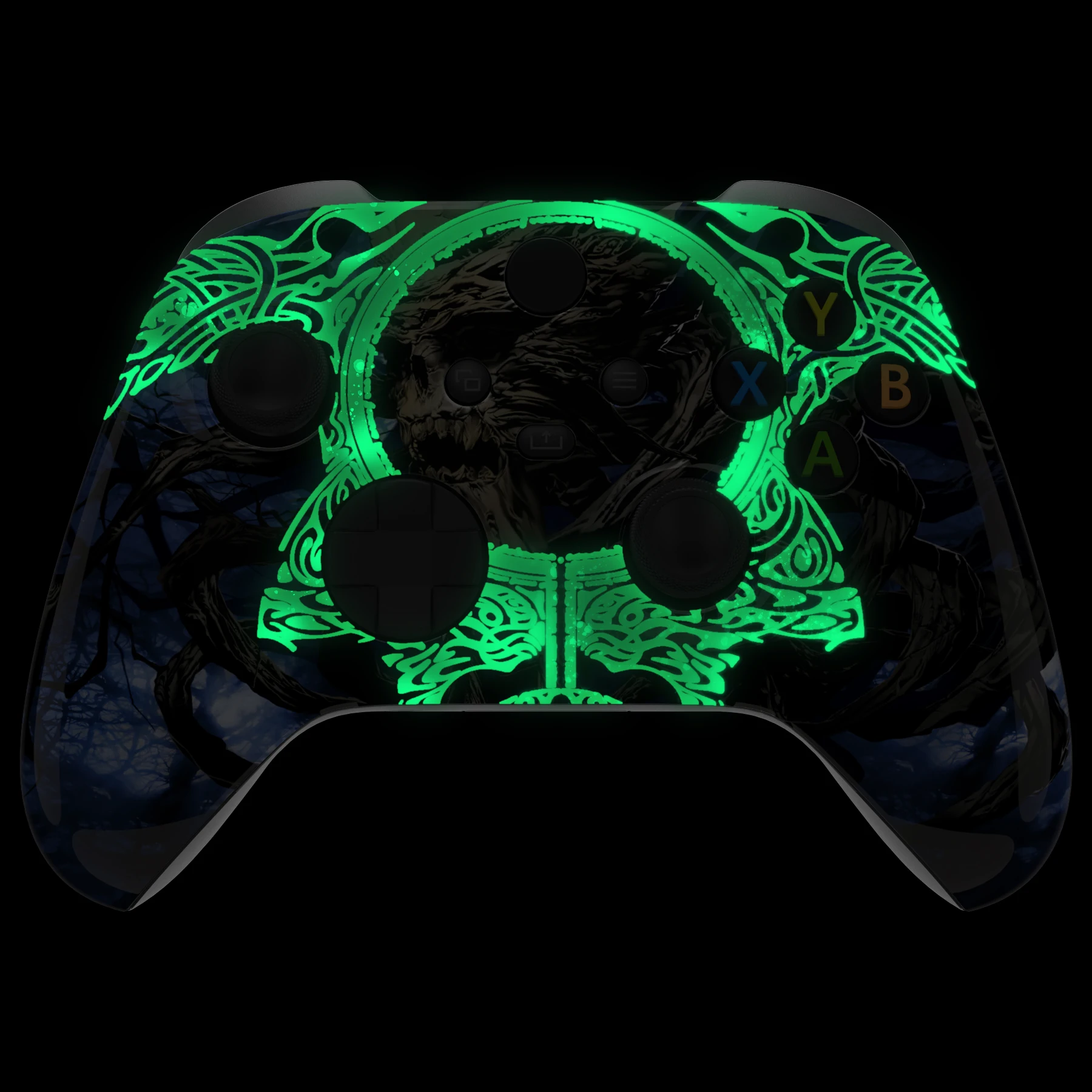 eXtremeRate เปลี่ยนเปลือกหอยด้านหน้าสําหรับ Xbox Series X & S Controller - เรืองแสงใน Dark - การตื่นขึ้นของ Earth Lord