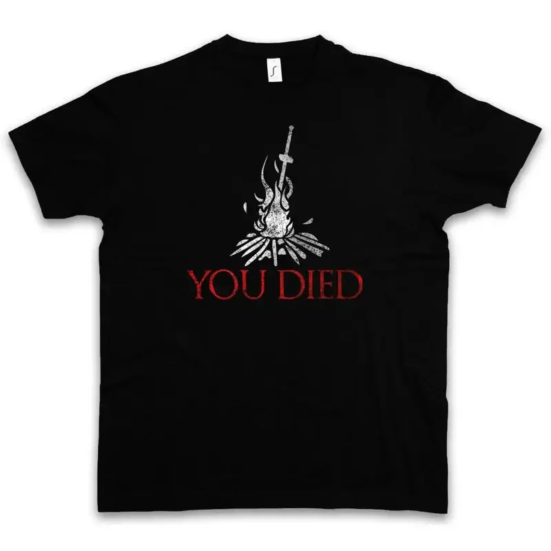 YOU DIED DARK SOUL T SHIRT Firelink Shrine Gamer Nerd Larp Souls