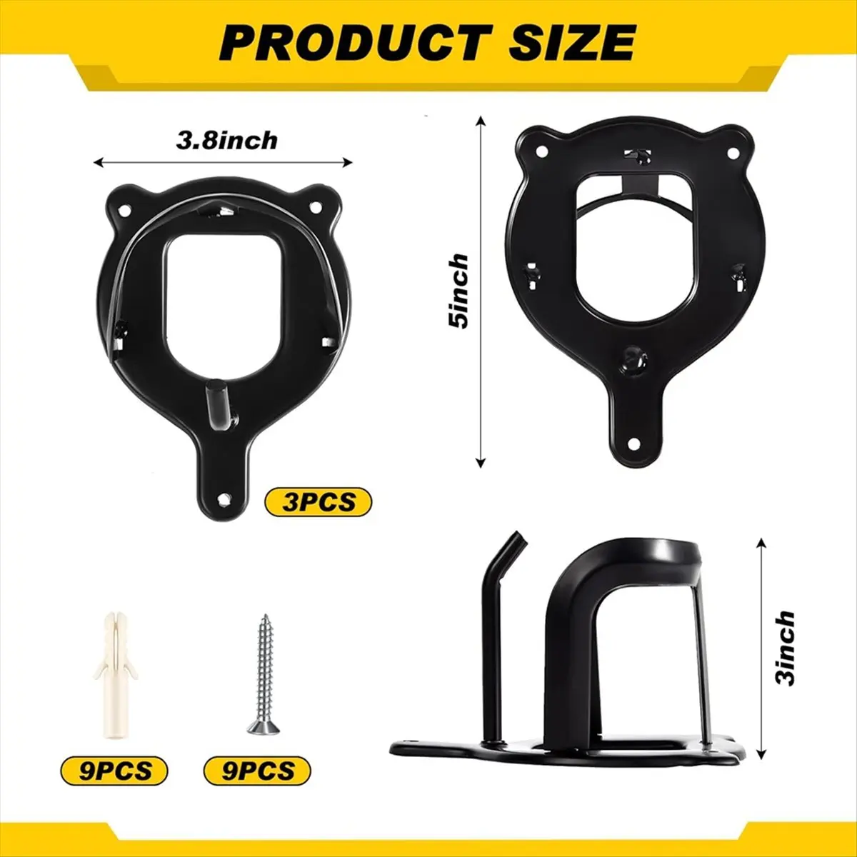 3 Counts Horse Bridle Rack Bracket Bridle Hooks Tack Storage Halter Hanger Metal Holder with Tubes and Screw &LICG