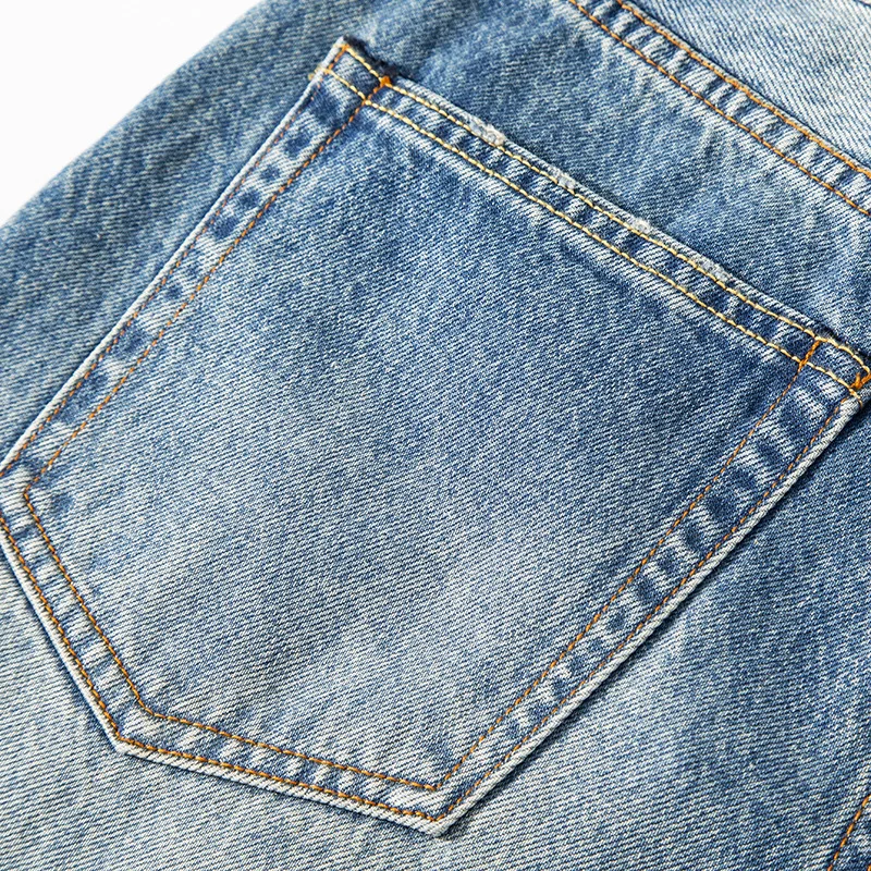 W2EJOURNEY Luxury Quality EU US Size Jean Pants Retro Urban Slim Fit Straight Leg Didtressed Men'S Jeans Without Stretch