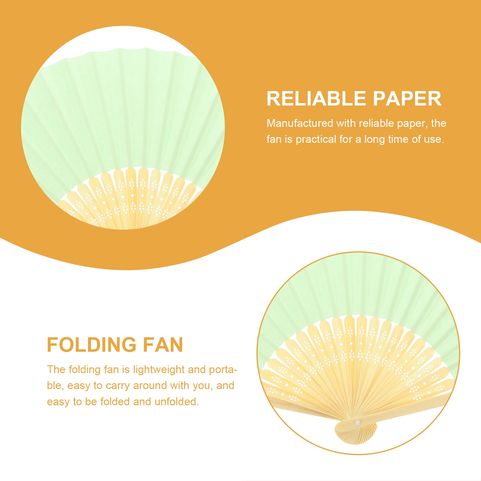 

6pcs Portable Folding Handheld Bulk Lightweight Foldable for Wedding Summer Travel Party Chinese Vintage Style for Guests