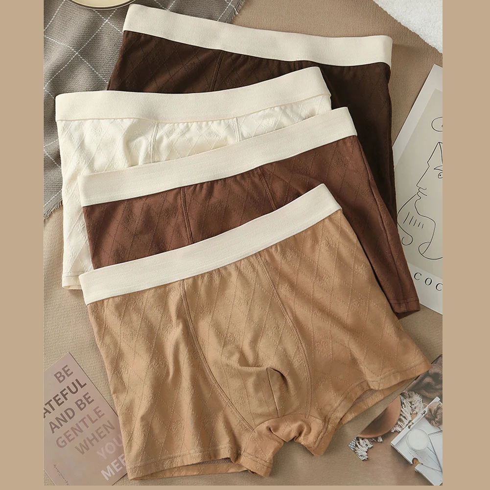 

Lightweight Breathable Trunks Boxers Mid-rise Underwear Breathable Trunks Classic Style Design Solid Color Options