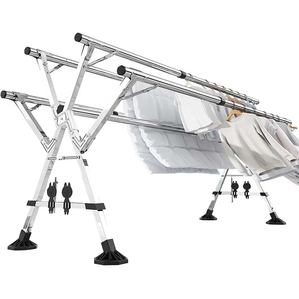 

Регулируемая сверхмощная сушилка для одежды на открытом воздухе/в помещении с 20 крючками, длина 63