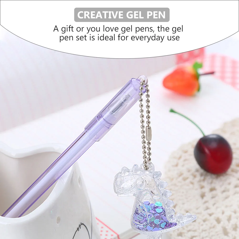 

20pcs Dinosaur Pendant Gel Pens Cute Assorted Kids Writing Smooth Office Signature Roller Pen For Students School Supplies