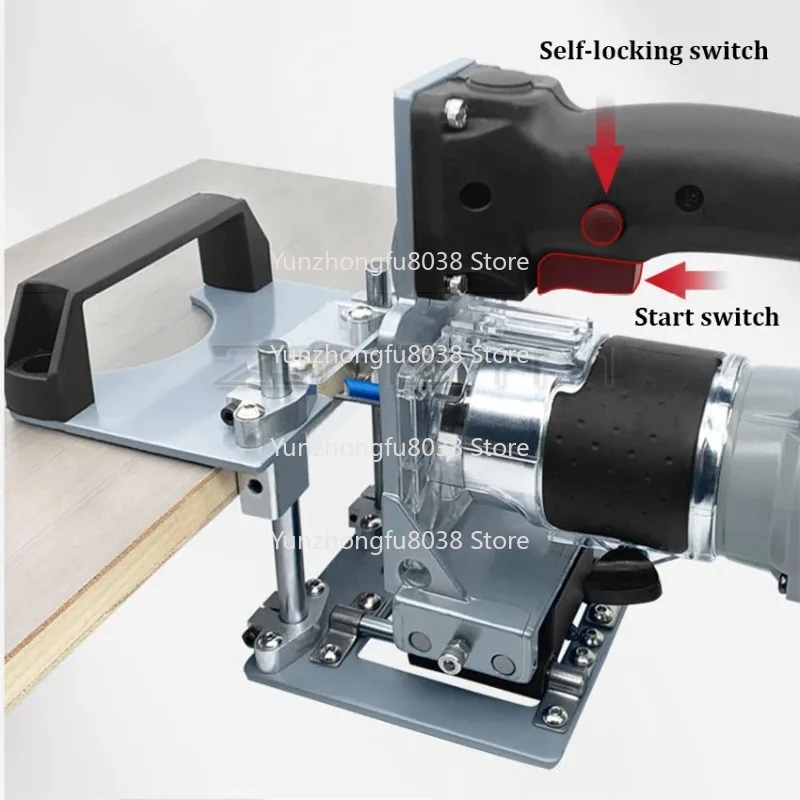 

Milling Cutter Positioning Frame for Trimming Machine, Mortising Jig 2 in 1 Slotting Bracket Invisible Fasteners Punch Locator