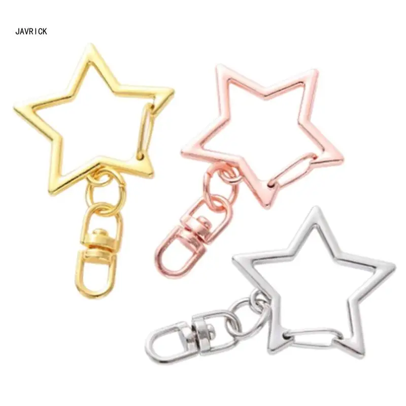 Fashionable 50 Counts Star Lobster Clasp Keychain Set with Elegant Chains and Rings for Handmade Craft Supplies D0LC