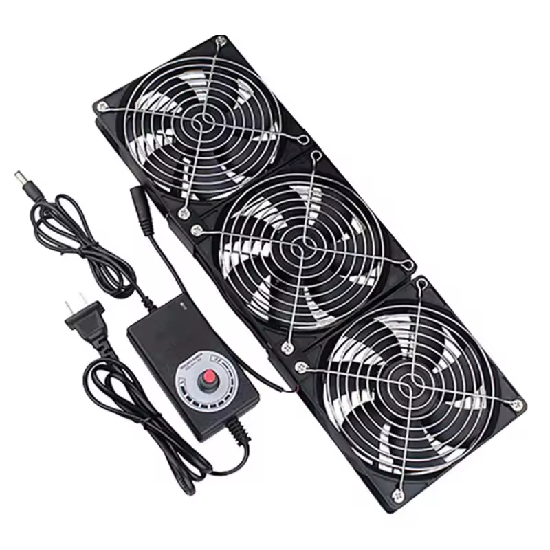 Ventilador de refrigeración con controlador, 120mm, 3000RPM, 12cm, 12V, 220V, Btc, máquina, chasis, estación de trabajo, radiador de gabinete, ventilador de servidor