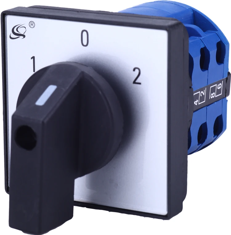 Universal change-over switch LW39B-16D202/2, three gears, two sections, dual power supply cut-off, reverse switching