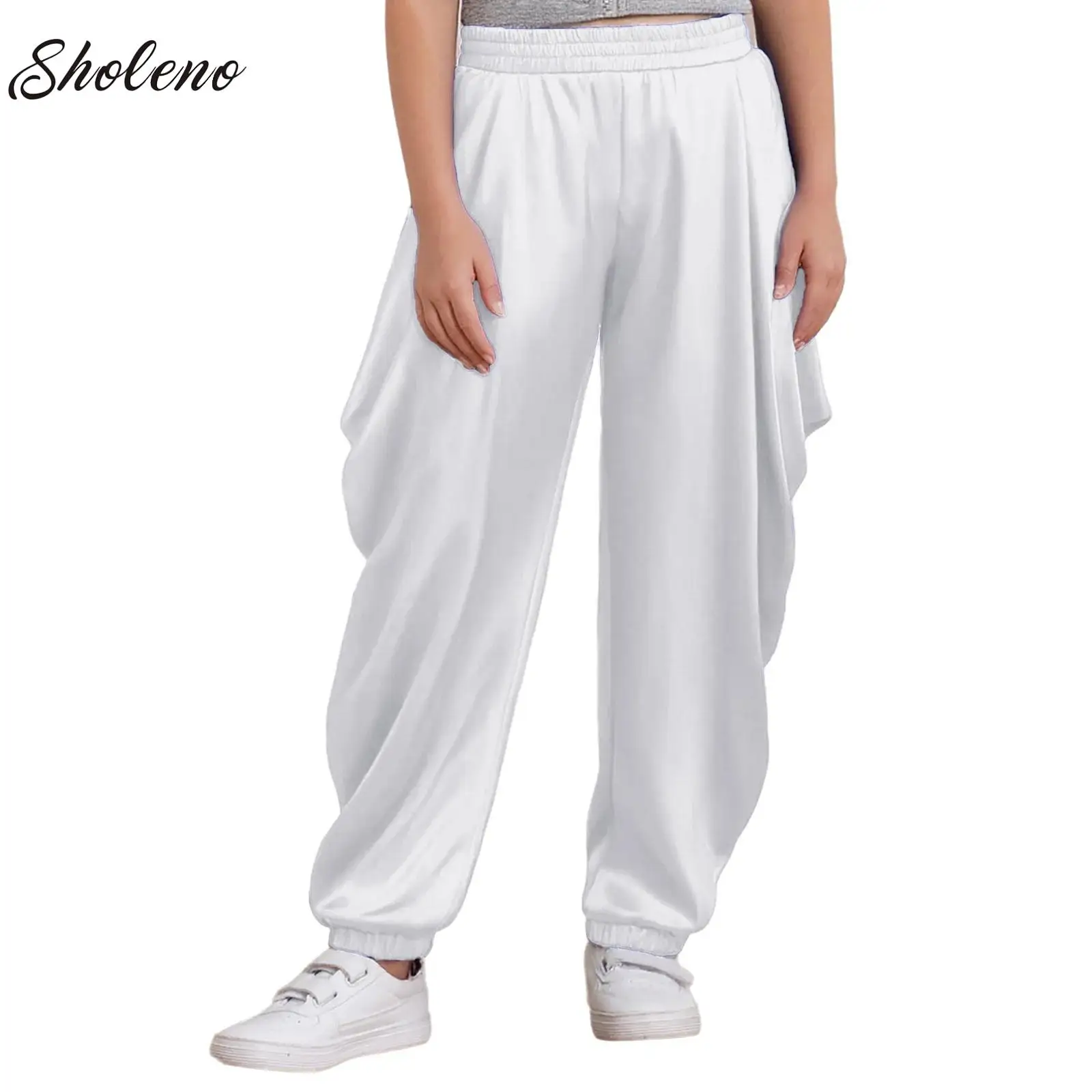 

Boys Arabian Satin Dhoti Baggy Pants Bloomers Arabian Prince Cosplay Dress Up Costume for Halloween Carnival Stage Performance