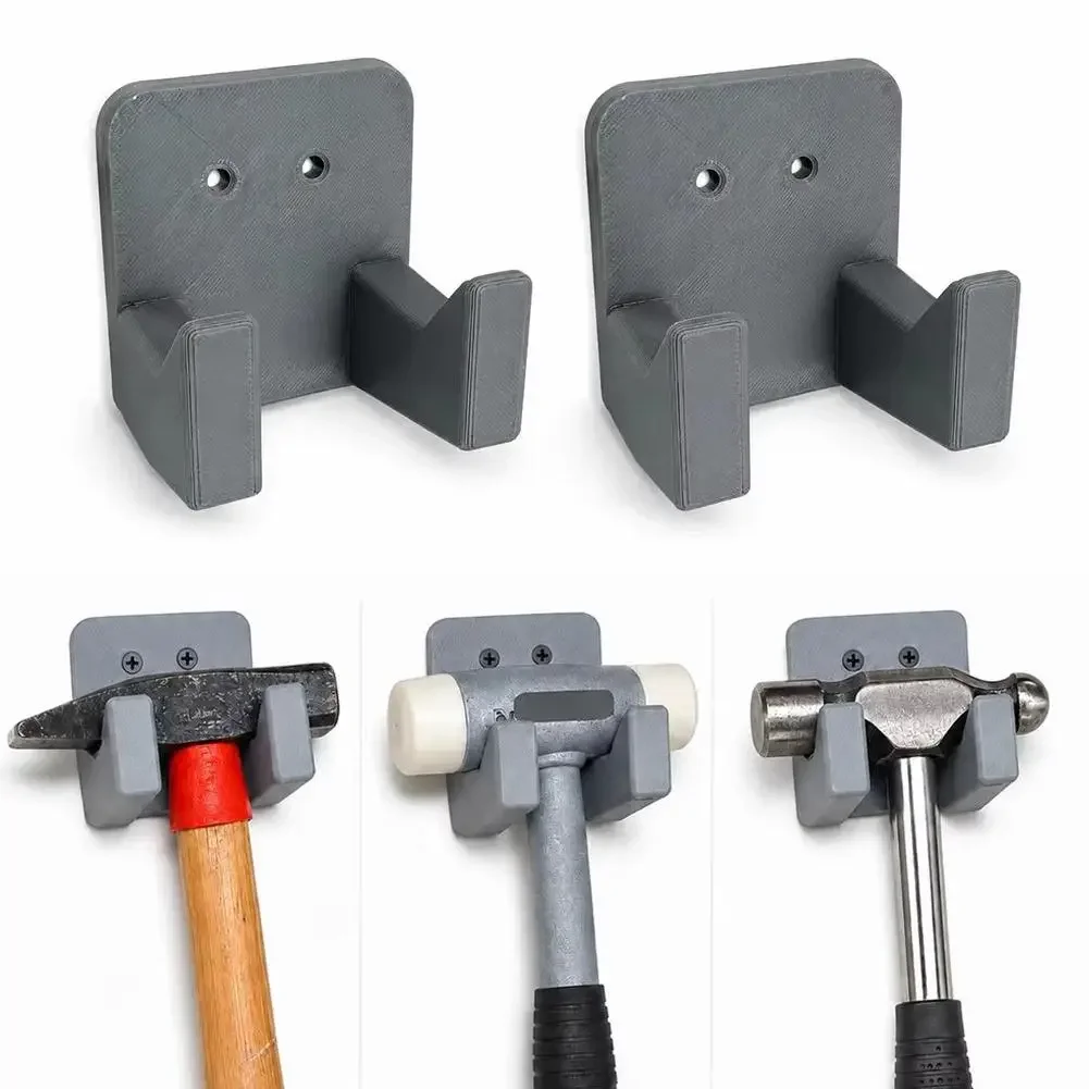 Wall Mounted Hammer Holder Tool Organizer Hook Space Saving Hand Tool Storage Bracket for Hammers Mallets Garage Workshop
