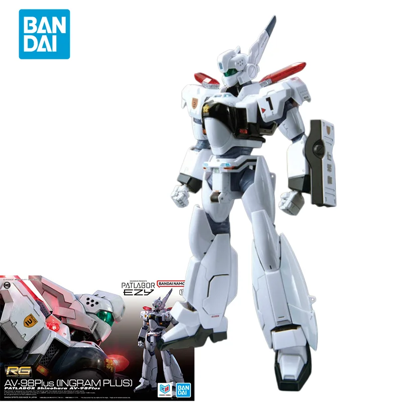Figura de acción original de Bandai RG 1/48 Anime AV-98Plus(INGRAM PLUS), modelo de ensamblaje, juguetes coleccionables, regalos para niños