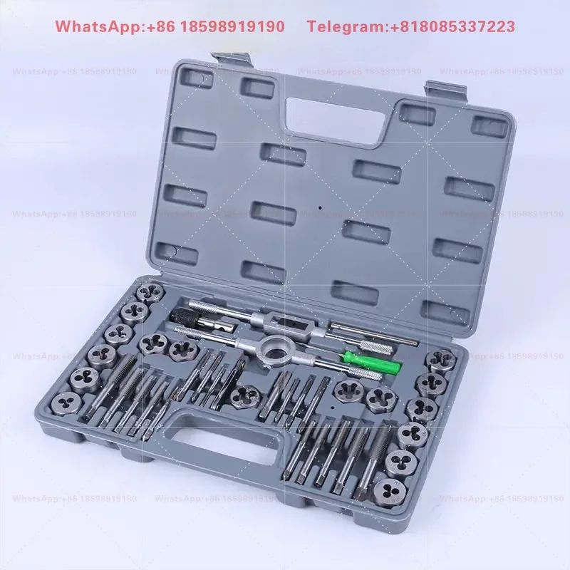 40 Pieces Metric Tap And Die Kit Manual Thread Processing Tool Set For Metal Machining Hardware Replacement Parts