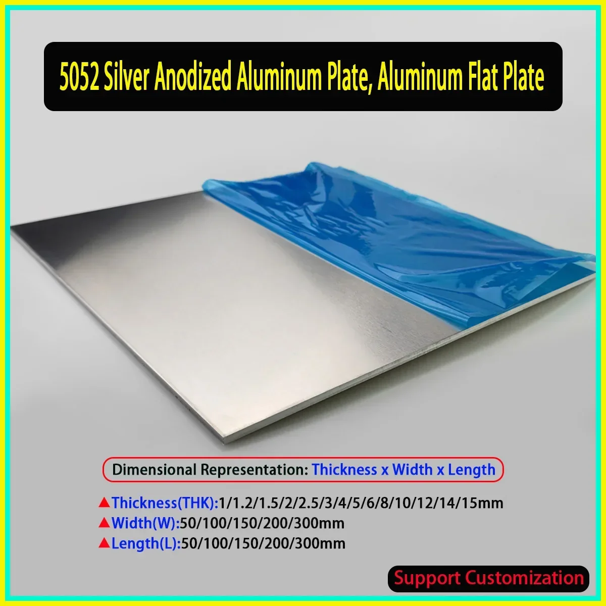 

5052 Aluminum Alloy Plate Aluminum Sheet Heat Dissipation Plate Material, Customized Processing Thickness 1mm - 15mm