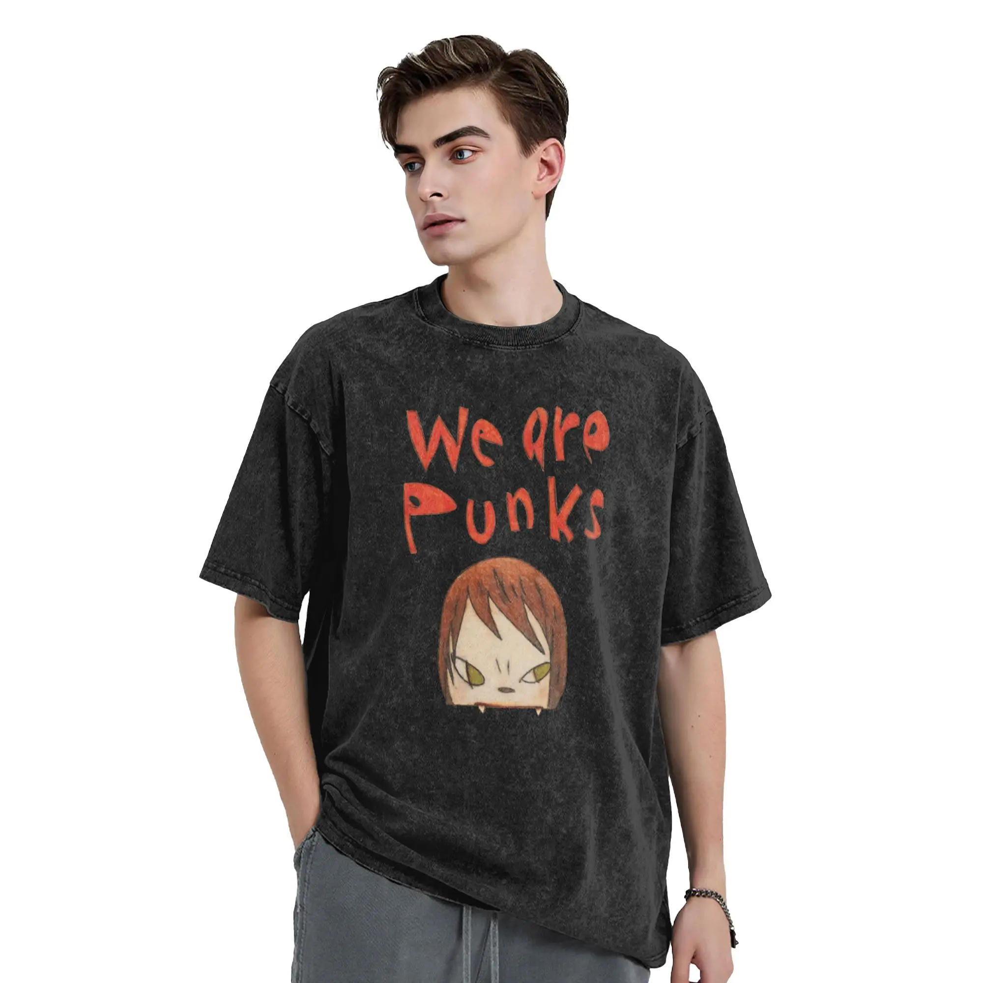 Y-Yoshitomo Nara T-Shirt Summer  Y2K Basic T Shirts Cotton Trendy Cool Tshirt For Men Short-Sleeved Print Tops
