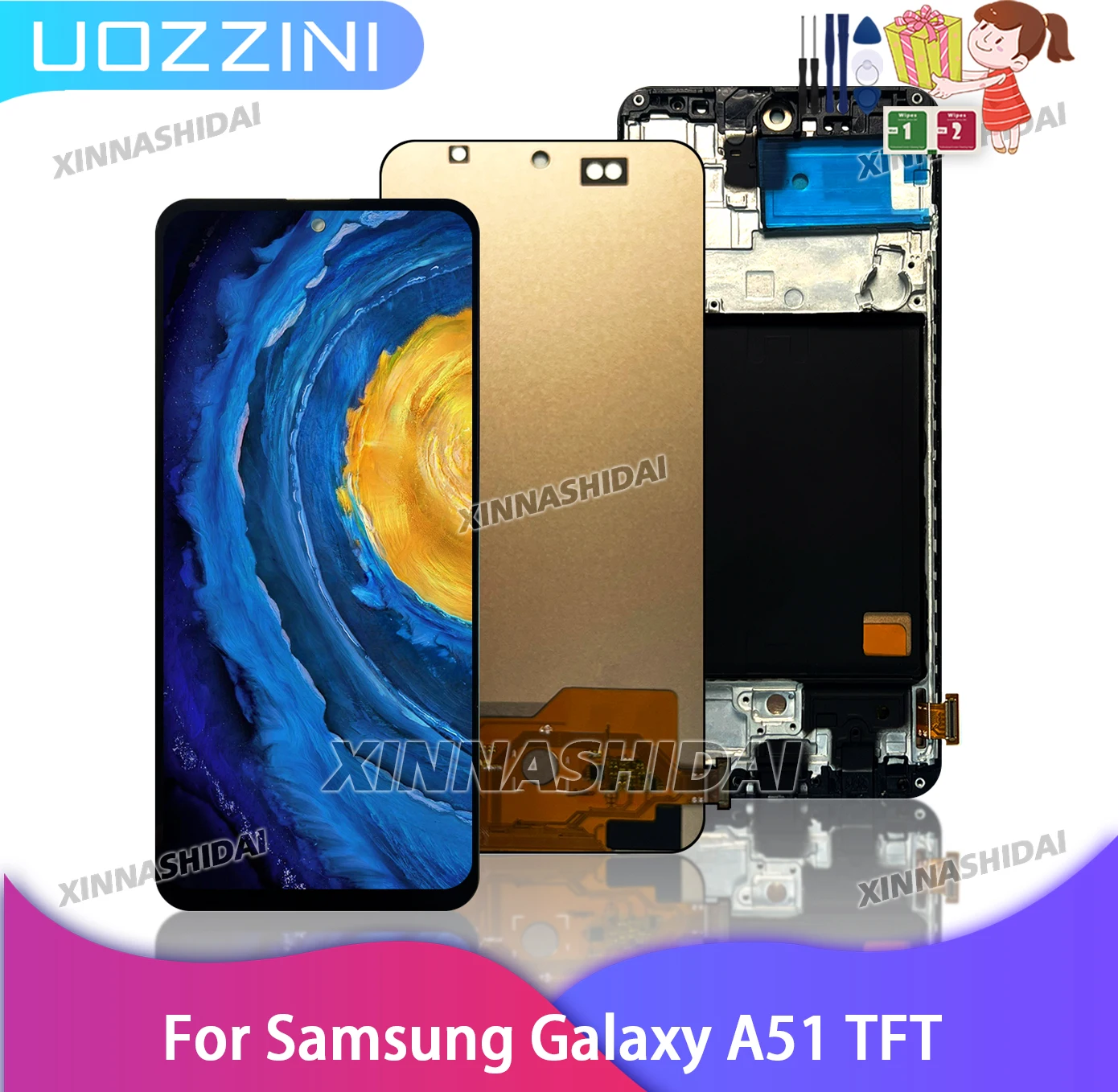 Nueva pantalla TFT A51 para Samsung Galaxy A51 A515 A515F, pantalla Lcd, digitalizador de pantalla táctil, repuesto para piezas LCD de GALAXY A51