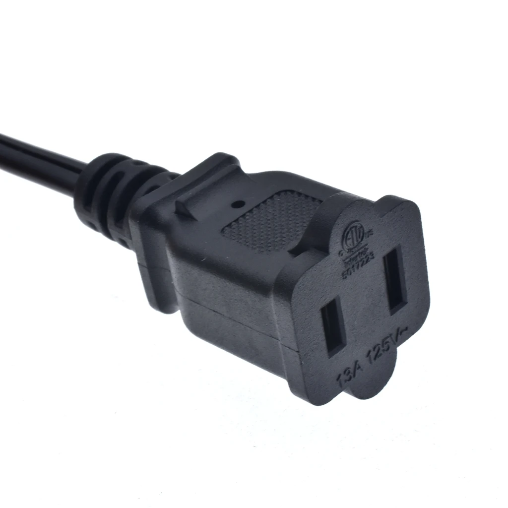 US AC Power Extension Cable Cord 2-Prong Polarized Male to Female Extension Cord for NEMA 1-15P to NEMA 1-15R 16AWG 0.5m image 6
