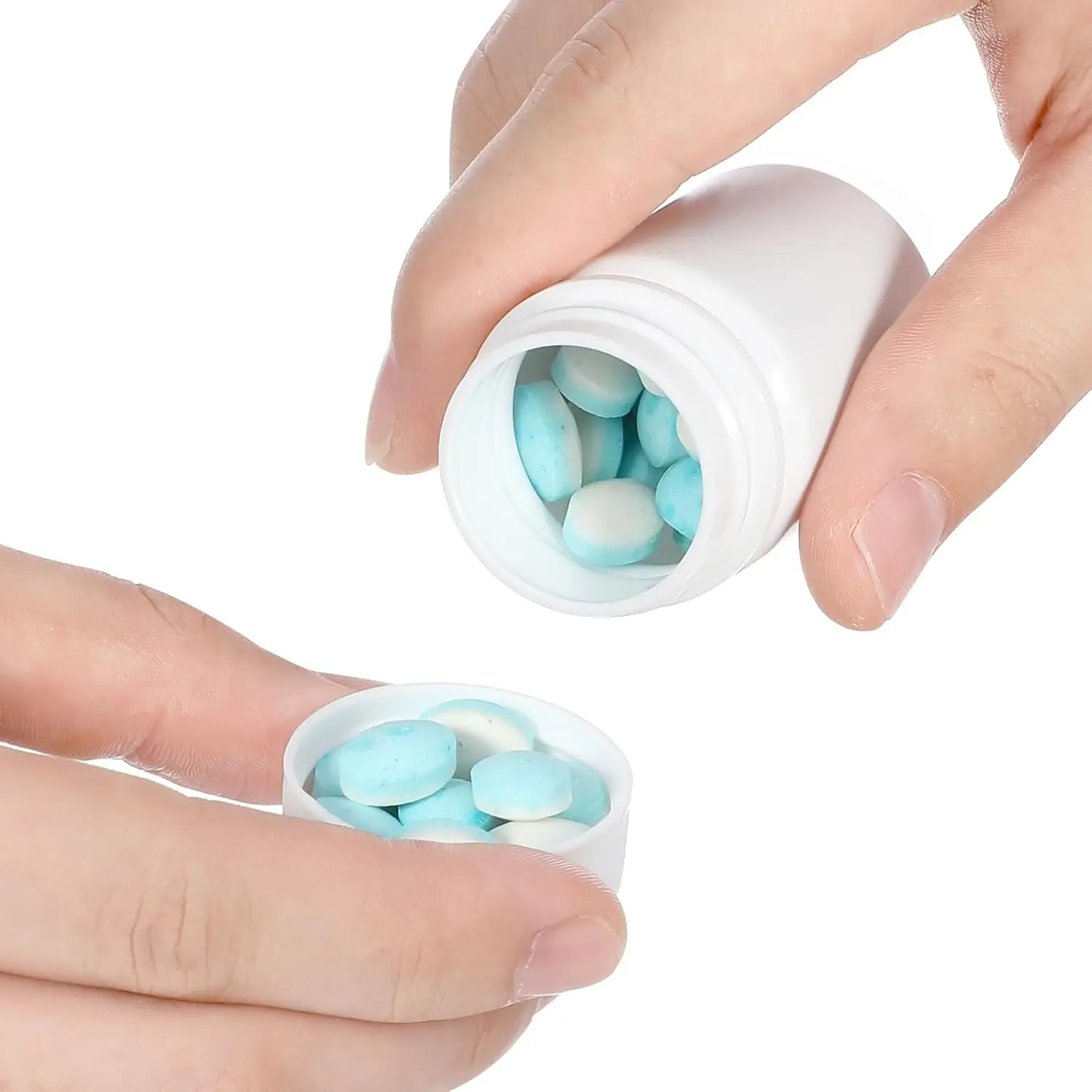 

100 шт. белых пластиковых флаконов для лекарств объемом 15-100 мл, пустые герметичные портативные контейнеры для твердых порошков, капсул, жидких реагентов