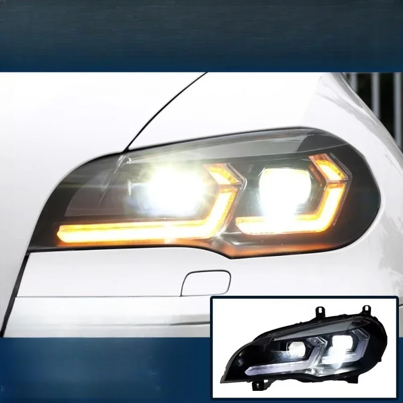 Car Lights for X5 E70 2007-2013 LED Auto Headlight Assembly Upgrade Newest Design Bicofal Lens Dynamic Lamp Tool Accessories