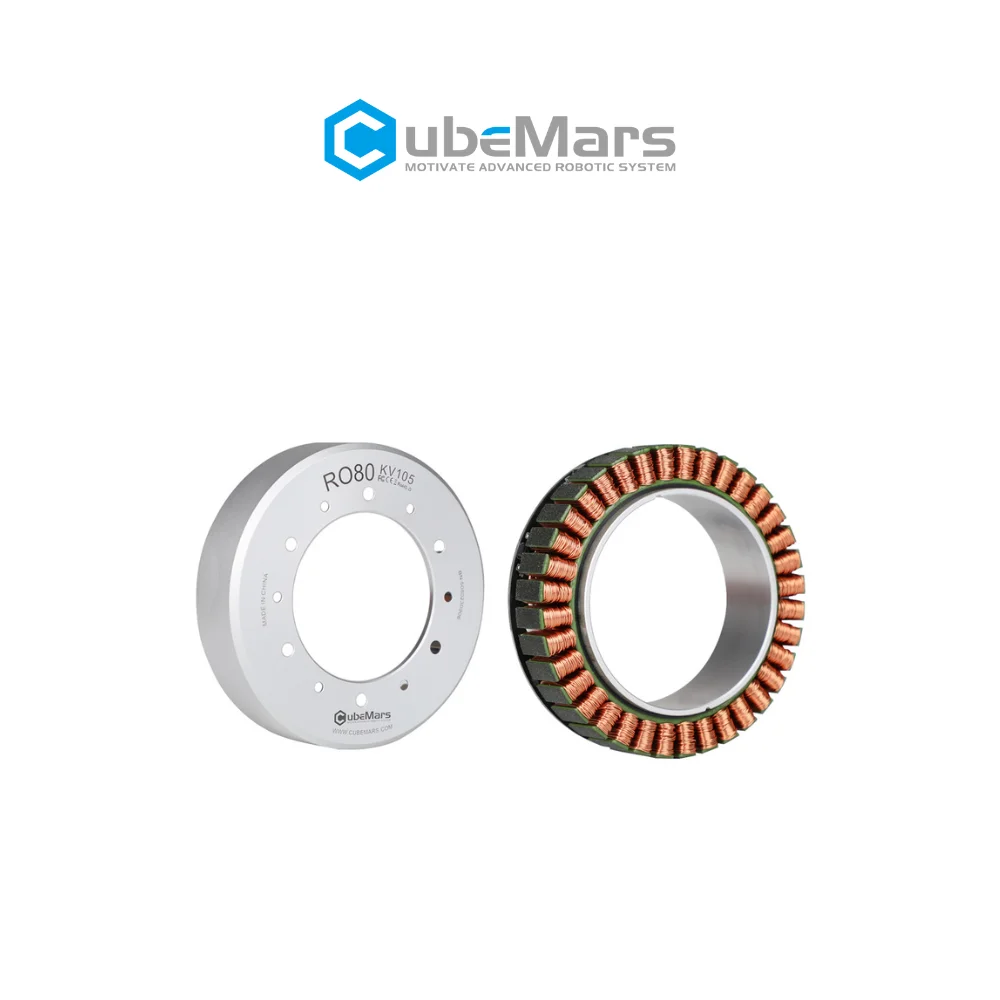 CubeMars RO80 48V Frameless Outrunner Motor 1 Ultra-Low Cogging Torque with Hall Sensor for Aerospace Cobot Arms