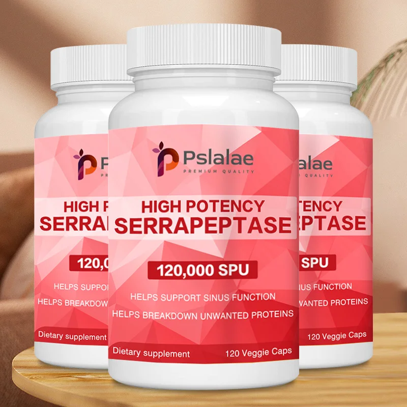 High Potency Serratiopeptidase Capsules - Promotes Respiratory Health, Breaks Down Proteins, Aids Digestion, Gluten-free