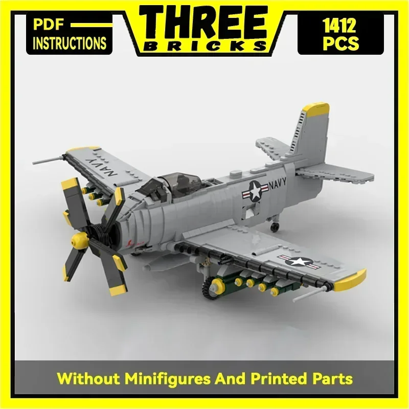 

Moc Building Bricks Military Model 1:35 A2D Skyshark Fighter Technology Modular Blocks Gifts Christmas Toys DIY Sets Assembly