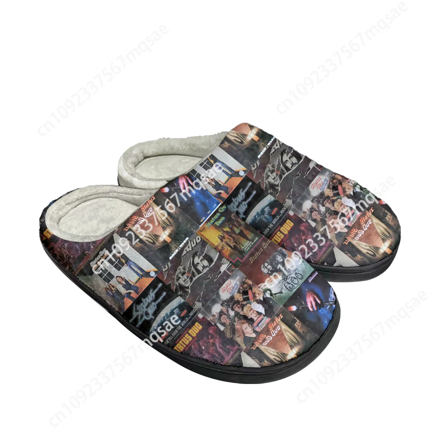 

Status Quo Rock Band Fashion Home Cotton Custom Slippers Mens Womens Sandals Plush Bedroom Casual Keep Warm Shoe Thermal Slipper