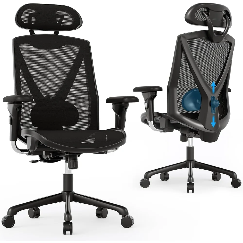 Home Office Chair，Ergonomic Office Chair,High-Back Swivel Computer Gaming Desk Chair with Adjustable Armrests and Lumbar Support